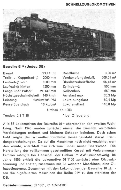 Kurzbeschreibung Baureihe 01.10