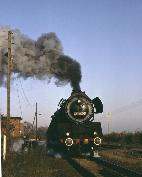 41 1144 mit P 6451 in Kunrau, 05.11.1982