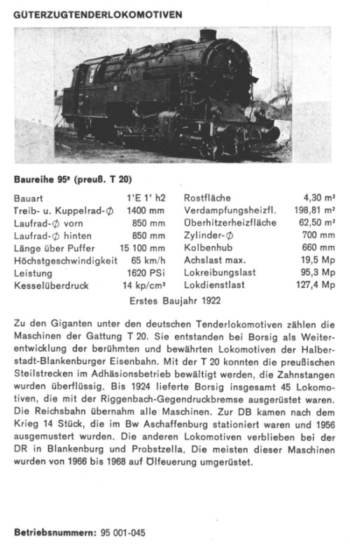 Kurzbeschreibung Baureihe 95 (ex preuß. T20)