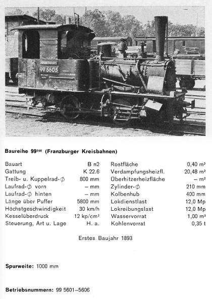 Kurzbeschreibung ex Baureihe 99 560 - heute Lok FRANZBURG als einzige betriebsfähige Museumslok der Baureihe - Teil 1