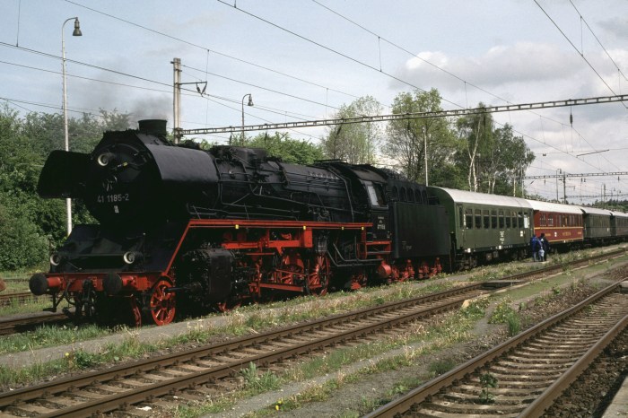 41 1185 mit Sonderzug in Františkovy Lázne, 13.05.1999
