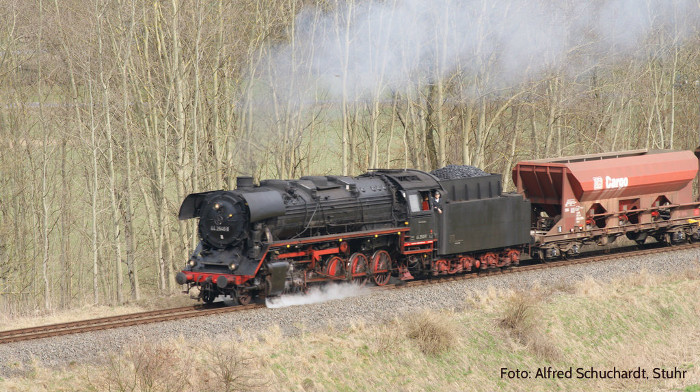 44 1486 mit DGz 207 Richtung Immelborn, fotografiert bei Bußhof hinter Wernshausen, gegen 16:15h am 11.04.2013