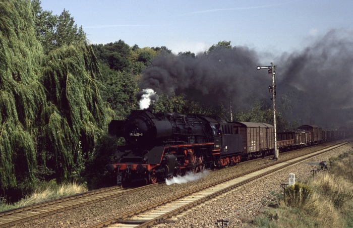 50 3529 mit Ng 61348 bei Miltitz-Roitzschen, am 03.09.1982