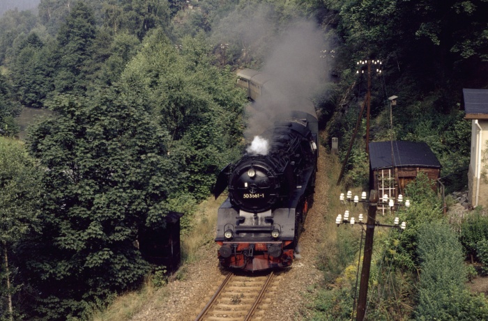50 3661 mit P 17624 vor Bockau, 26.08.1983