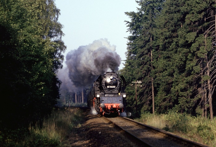 65 1049 Sonderzug bei Teichwolframsdorf, am 09.09.1989