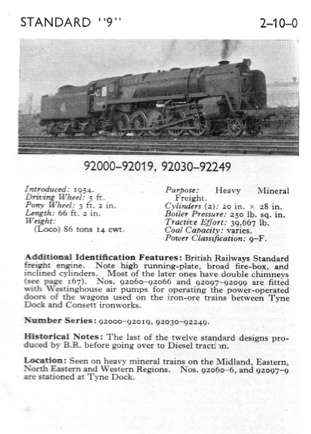 Beschreibung British Railway class 9F (92000)