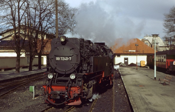 99 7240 Umsetzen in Wernigerode (aus P 14404), am 28.03.1987