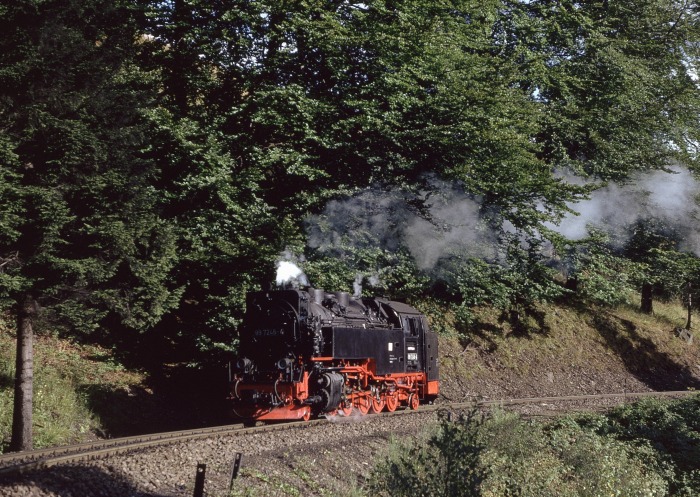 99 7246 als Lz (statt 67071) am Drängetal, am 29.08.1989